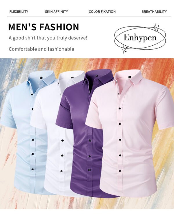 Camisa social Adulto manga curta (95% poliéster 5% elastano) - Image 14
